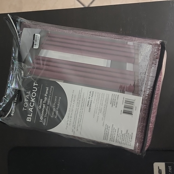 Quinn 95 Inch Total Blackout Grommet Top Curtain Panel in Eggplant - Picture 5 of 6